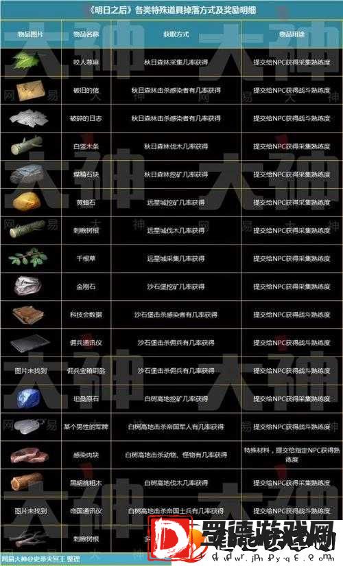 明日之后圣罗纳市特殊道具全面盘点