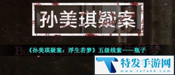 《孙美琪疑案：浮生若梦》五级线索——瓶子