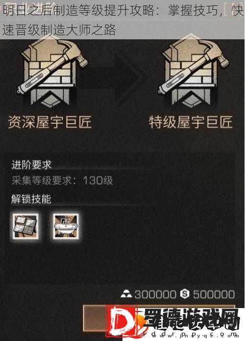 明日之后制造等级提升攻略