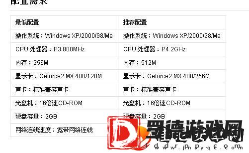 天龙八部游戏攻略电脑配置