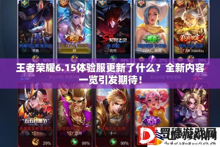 王者荣耀6.15体验服更新了什么